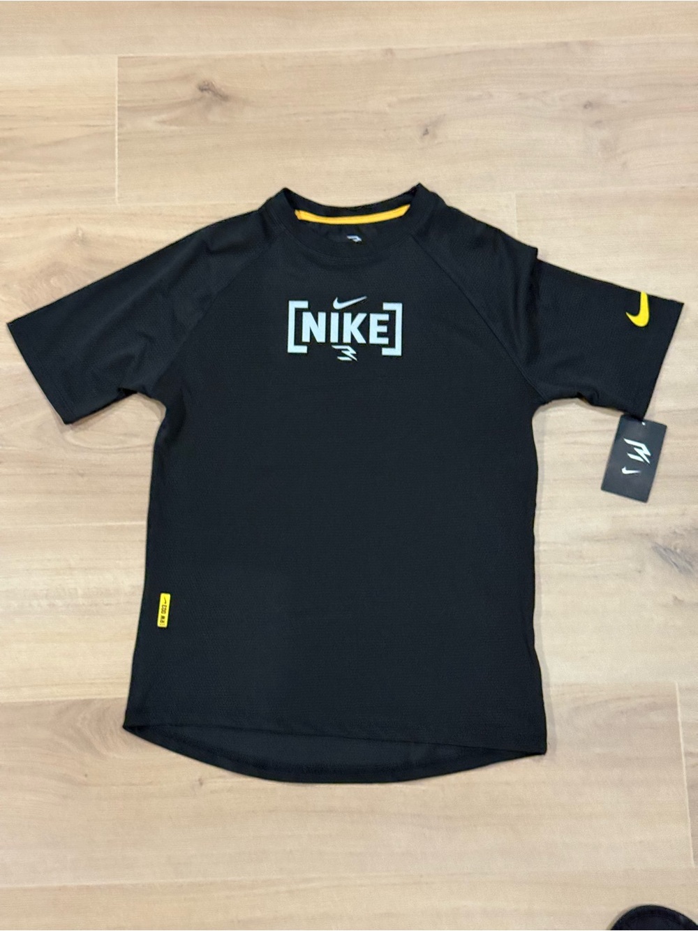 Nike Black Short Sleeve Tee with Yellow Accents